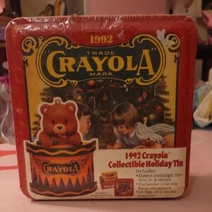 Crayola 1992 Holiday Tin with Bear Ornament